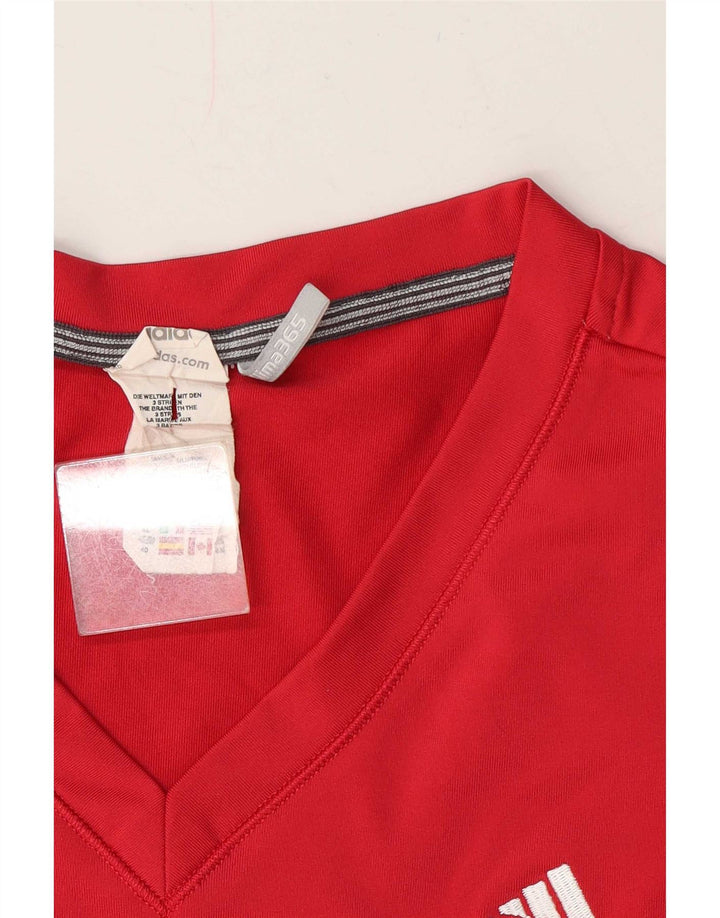 Adidas Femmes Clima 365 T-Shirt Top UK 14 Rouge Moyen Polyester