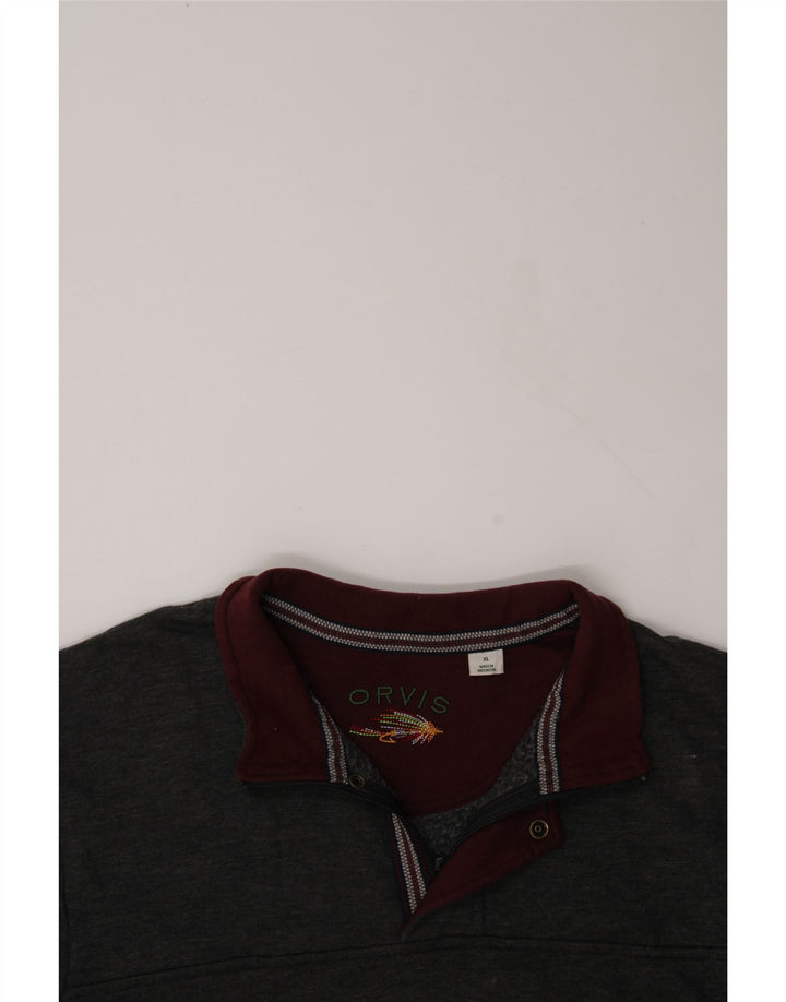 ORVIS Sweat-shirt col zippé homme XL gris coton