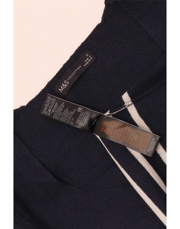 Marks & Spencer Haut court pour femme UK 12 Viscose rayé bleu marine moyen