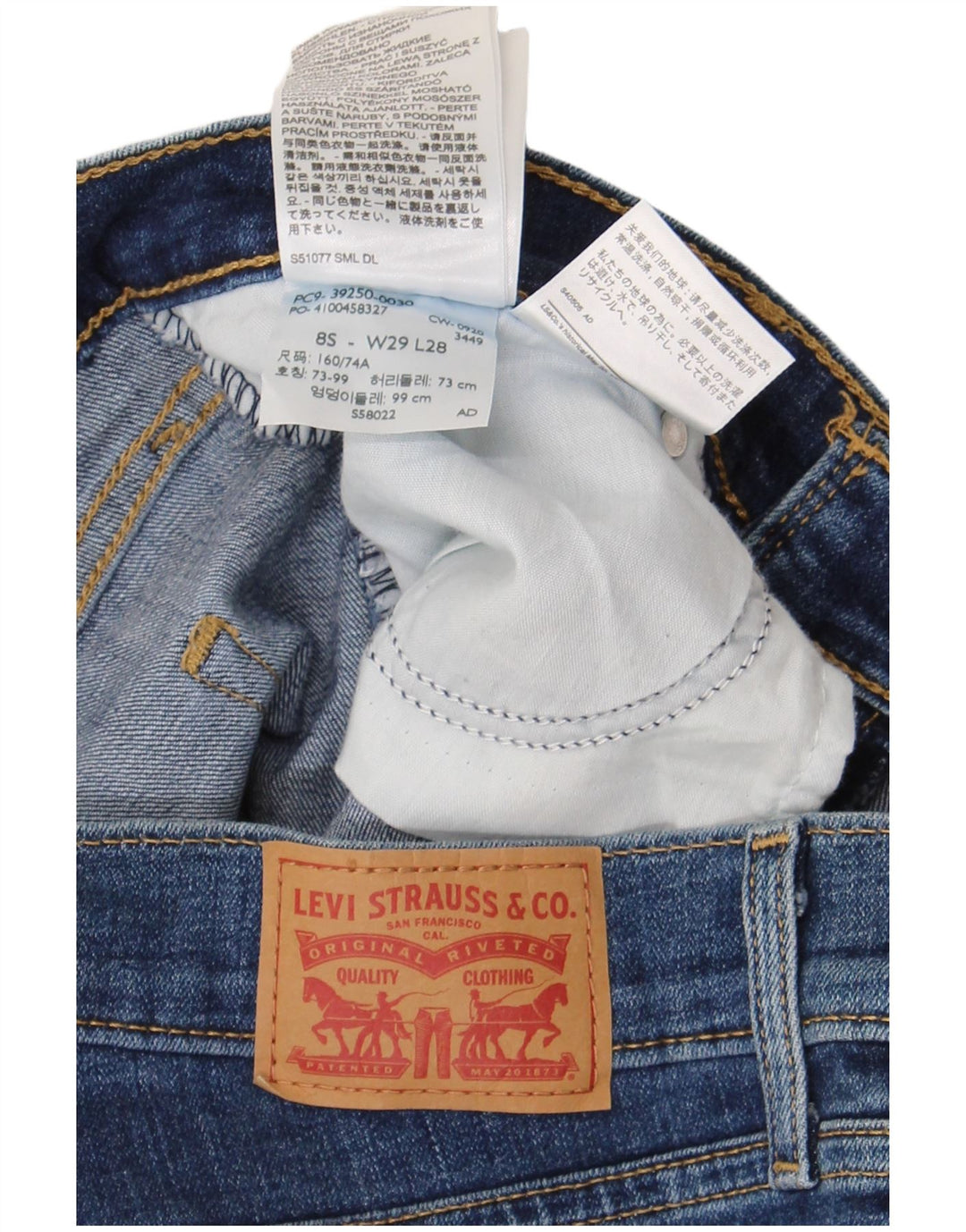Levi's Jean droit classique femme US 8 Medium W29 L28 Bleu Coton