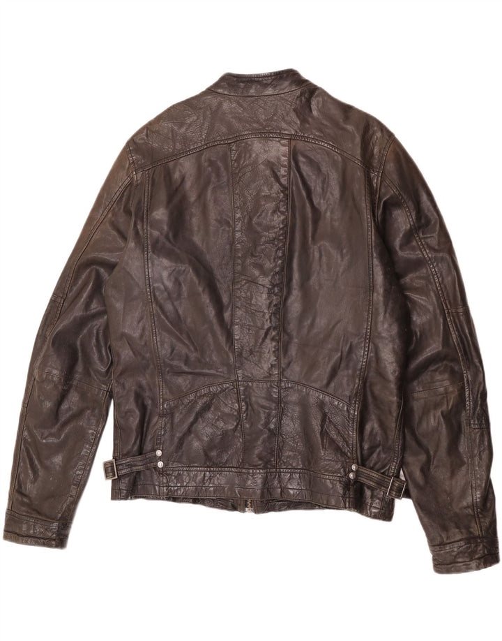 Bomboogie Veste de course en cuir pour homme UK 42 XL Cuir marron