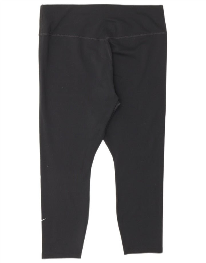 NIKE Legging Capri Dri Fit pour femme UK 14 Large Noir Polyester