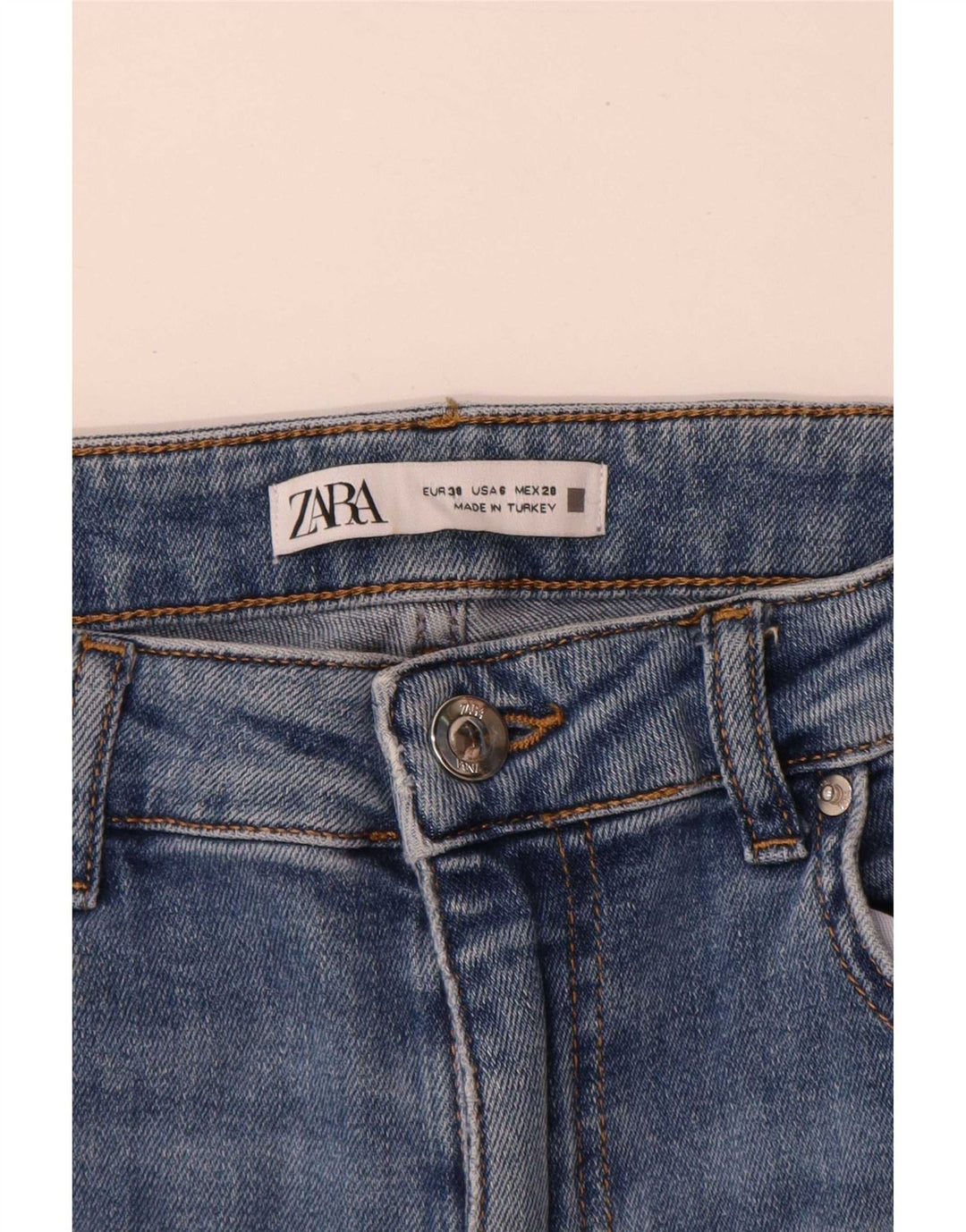 Zara Jean Bootcut Femme EU 38 Petit W28 L32 Bleu