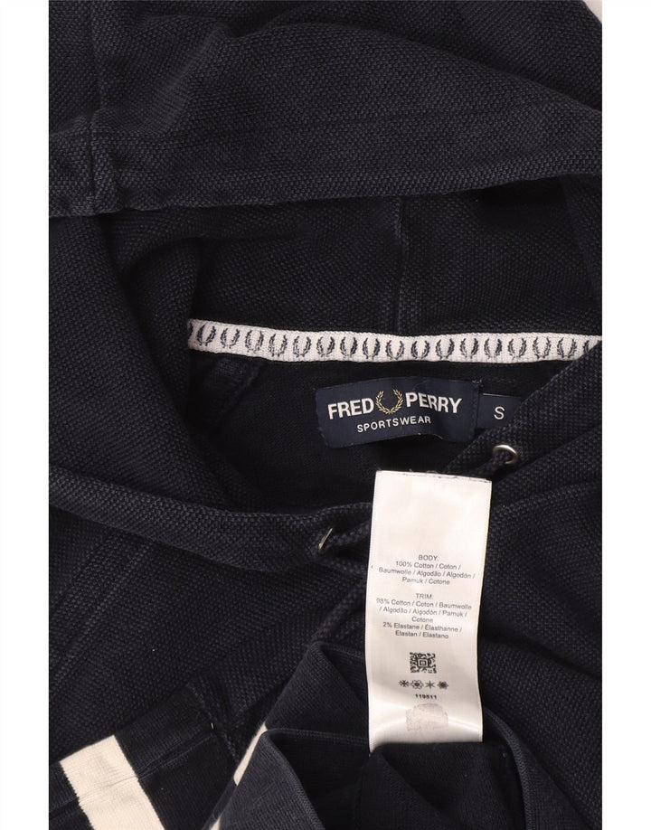 Fred Perry Pull à capuche pour homme en coton bleu marine Small