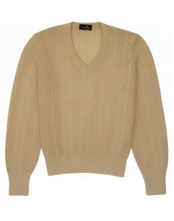 Geyer Pull transparent à col en V pour femme EU 42 Large Beige