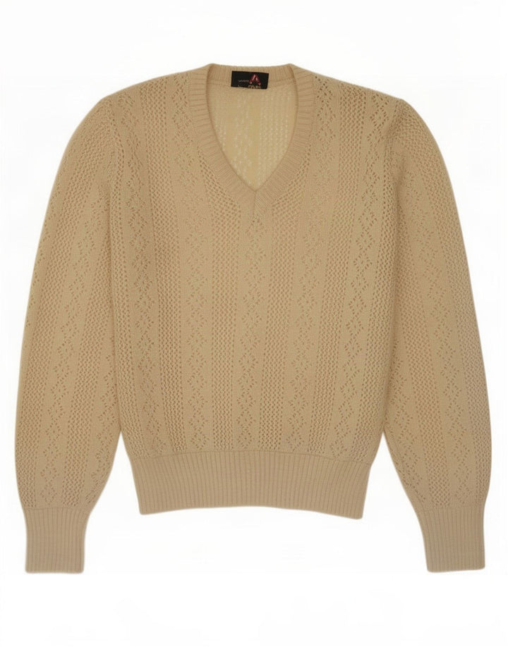 Geyer Pull transparent à col en V pour femme EU 42 Large Beige
