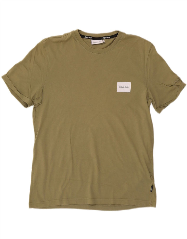 CALVIN KLEIN T-Shirt Homme Top Large Vert Coton
