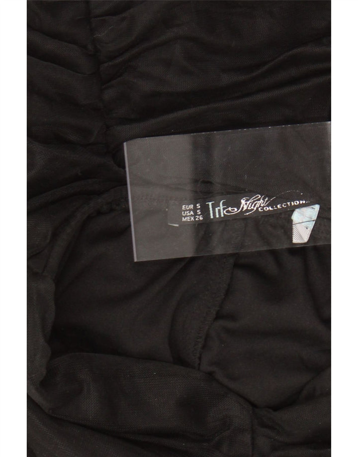 ZARA Robe moulante sans bretelles pour femme UK 8 Small Noir