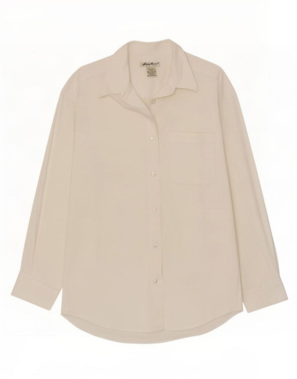 Eddie Bauer Chemise ample pour femme UK 14 en coton blanc cassé moyen