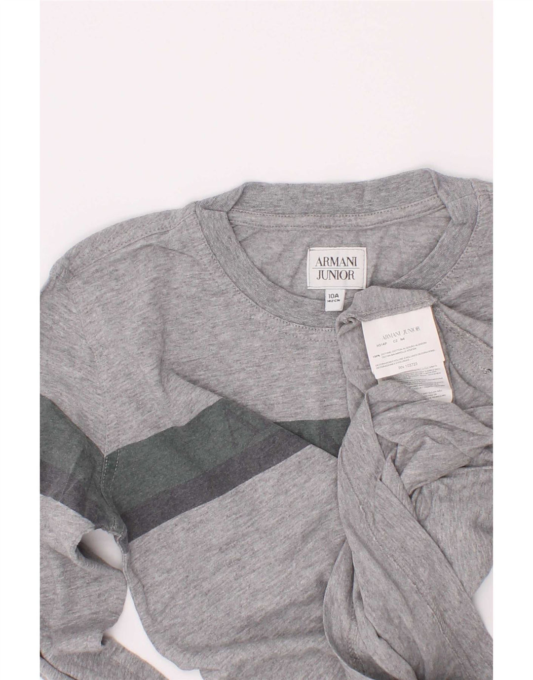 Armani Jeans Haut graphique à manches longues pour garçon 9-10 ans Gris Colorblock