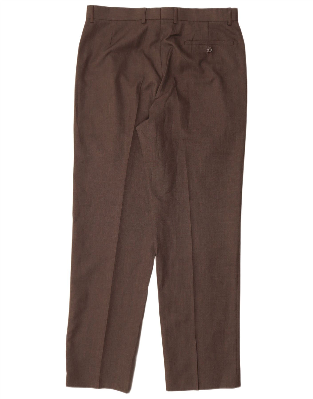 MARKS & SPENCER Pantalon de Costume Droit Homme W34 L33 Marron Polyester