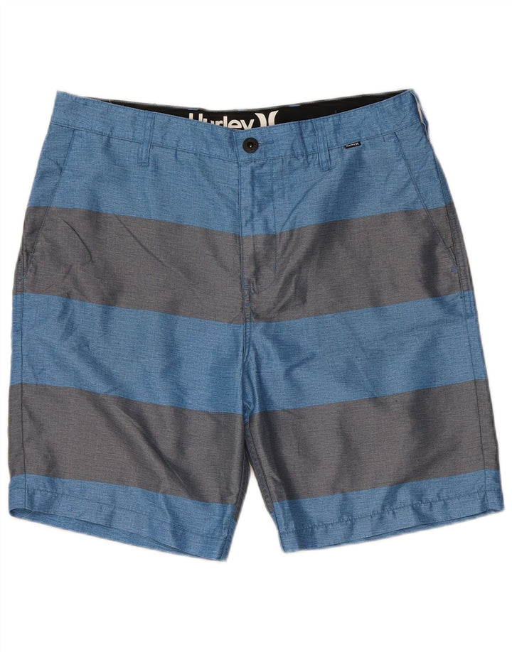 Hurley Short Chino Homme W33 Bleu Moyen Rayé Polyester