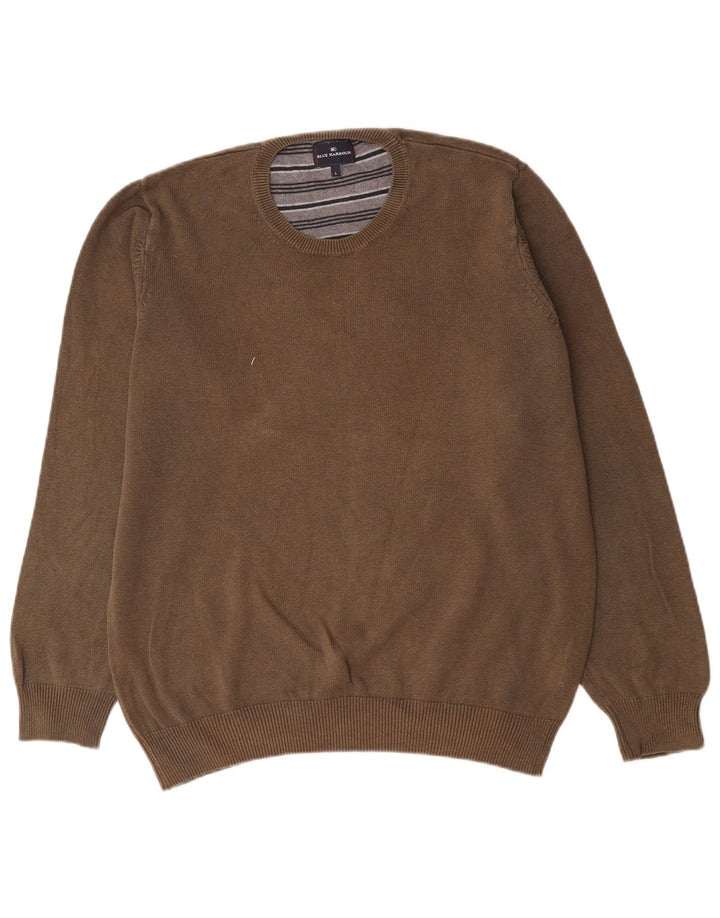 Marks & Spencer Pull à col rond Blue Harbour pour hommes, grand marron