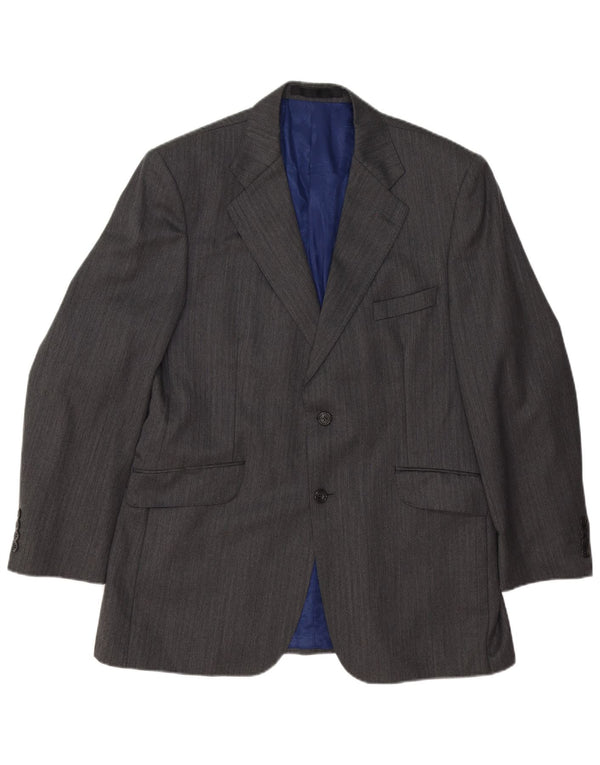 Marks & Spencer Veste blazer à 2 boutons pour homme UK 42 en laine à fines rayures grises