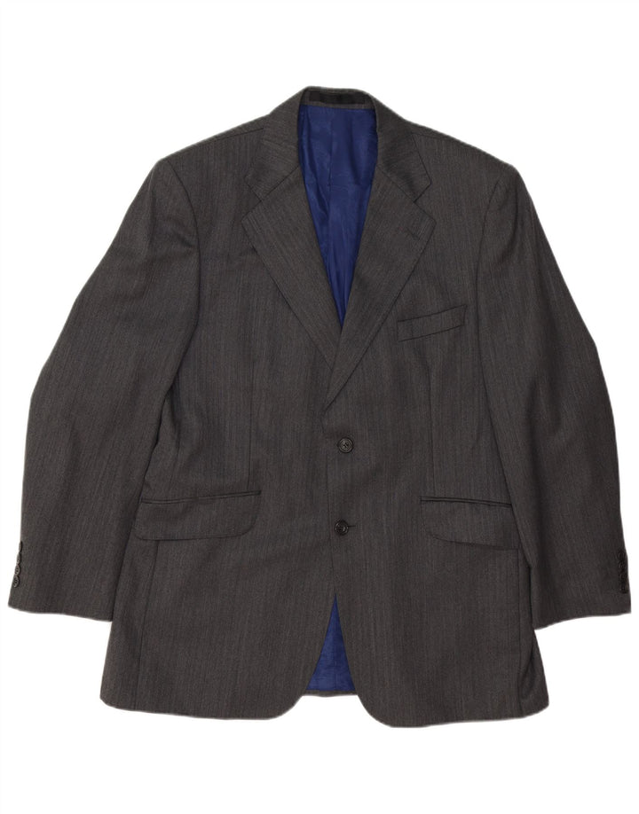 Marks & Spencer Veste blazer à 2 boutons pour homme UK 42 en laine à fines rayures grises