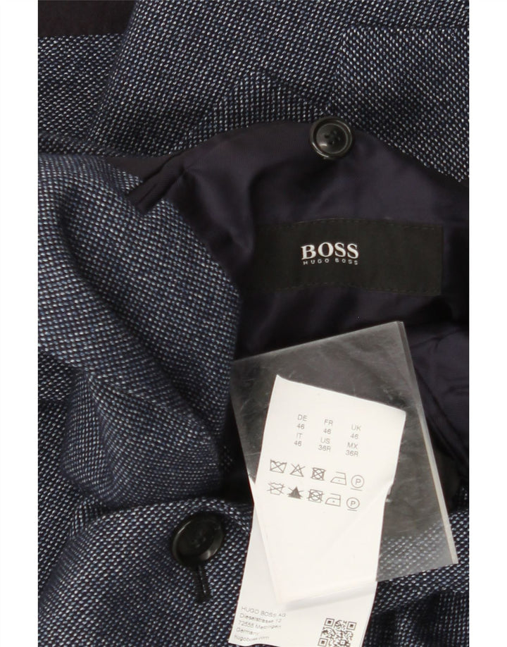 HUGO BOSS Veste Blazer 2 Boutons Homme EU 46 Petit Bleu Marine Laine