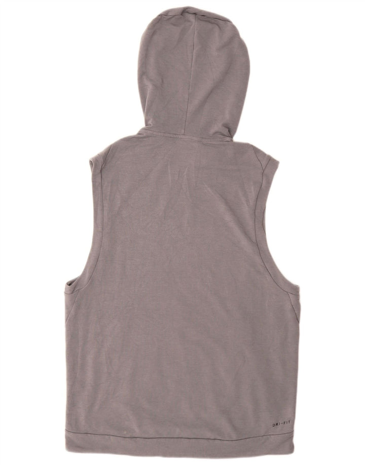 NIKE Pull à capuche sans manches Dri Fit pour homme Gris moyen Polyester