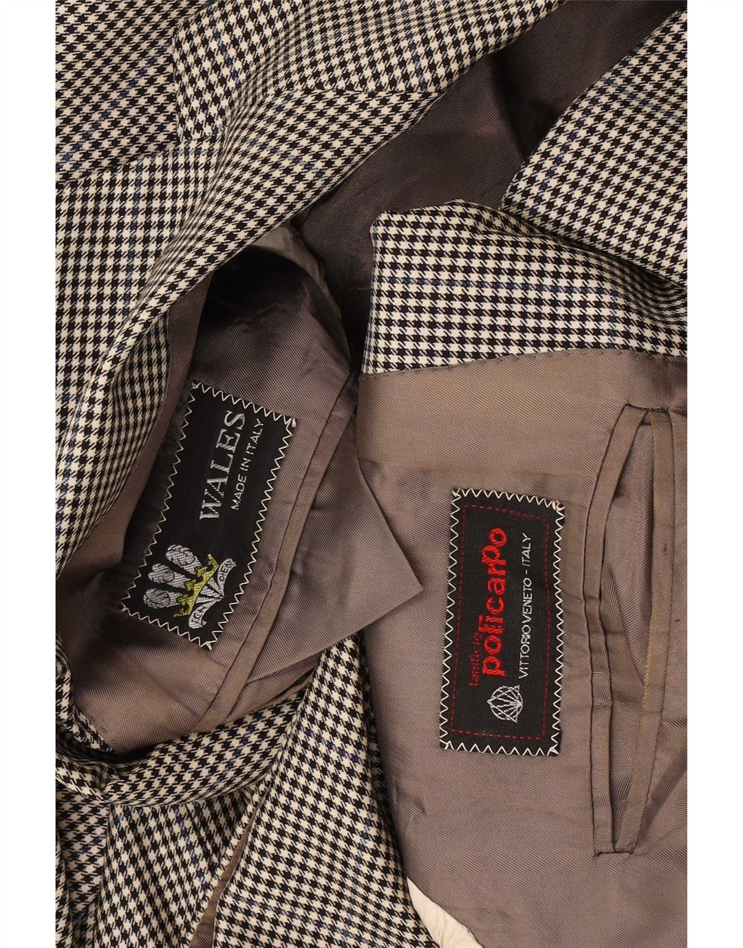 Policarpo Veste Blazer 2 Boutons pour Homme UK 38 Pied-de-Poule Gris Moyen