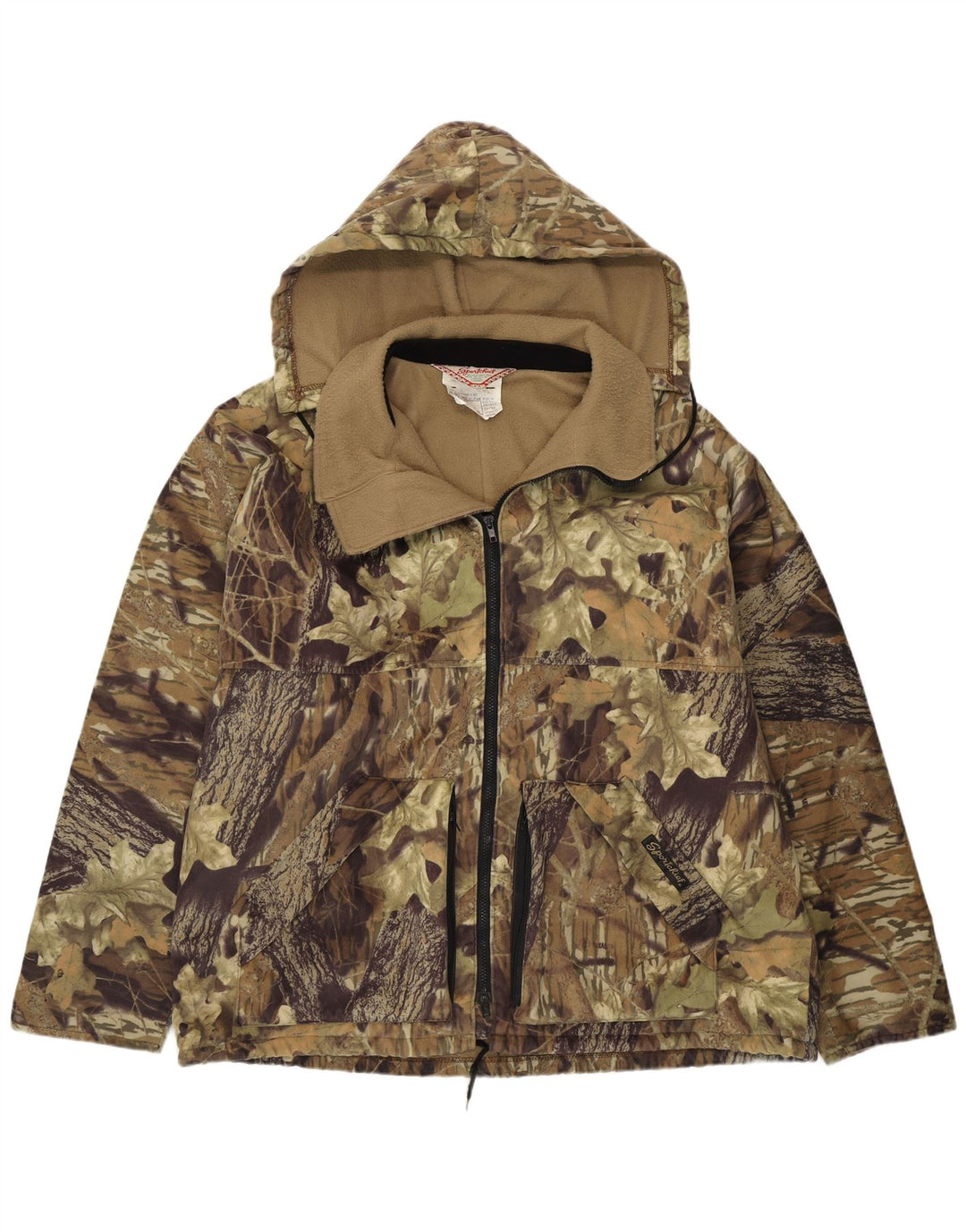 Veste coupe-vent vintage pour hommes IT 50/52 Grand polyester floral kaki