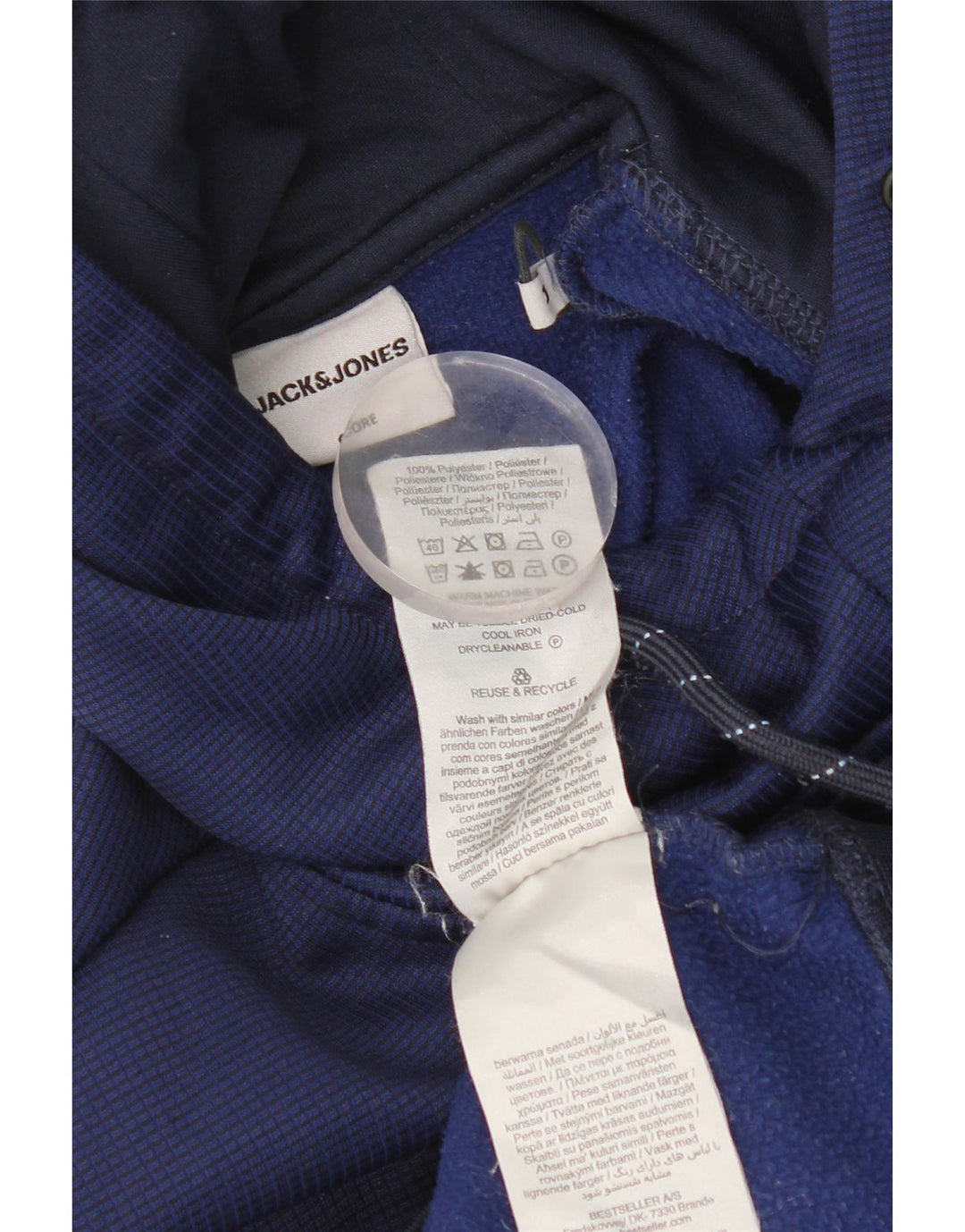 Jack & Jones Pull à capuche pour homme Bleu moyen Polyester