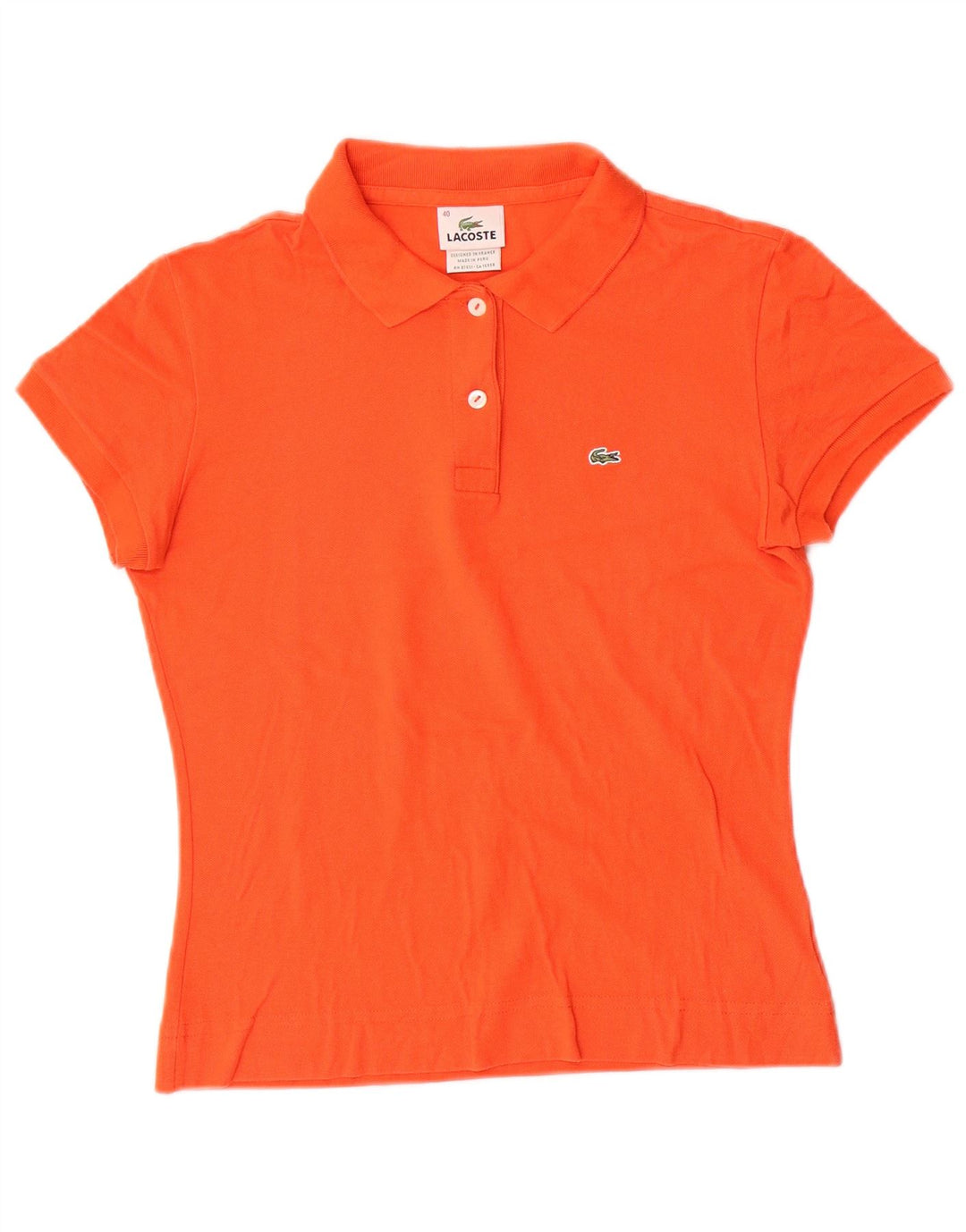 Lacoste Polo Femme Taille 40 Coton Orange Moyen