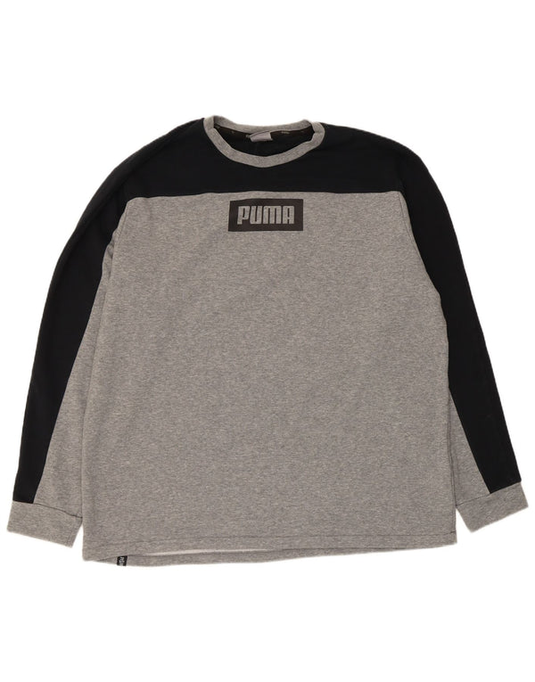 Puma Sweat-Shirt Graphique Homme XL Gris Colorblock Coton
