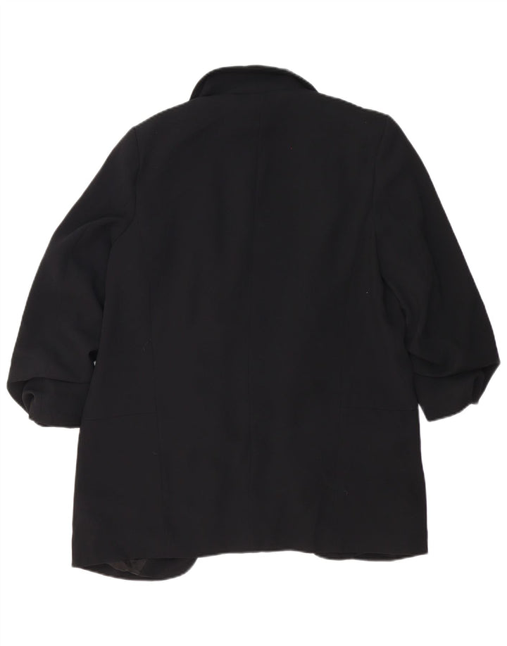ZARA Veste blazer ouverte à manches 3/4 pour femme UK 14 Polyester noir moyen