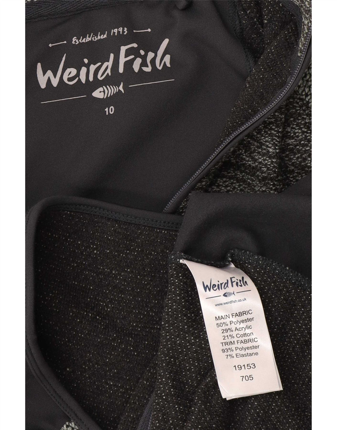 Weird Fish Veste de survêtement graphique pour femme UK 10 Small Gris Colourblock