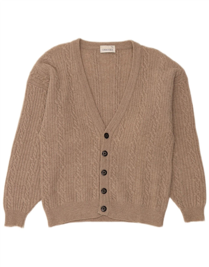 Commander Pull Cardigan Homme IT 50 Laine d'Agneau Beige Moyen
