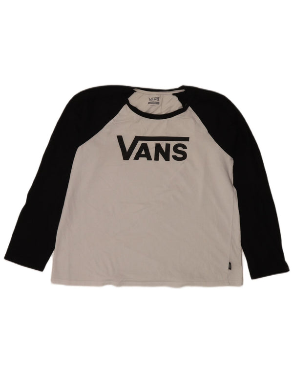 Vans Haut graphique à manches longues pour femme UK 18 XL Blanc Colourblock