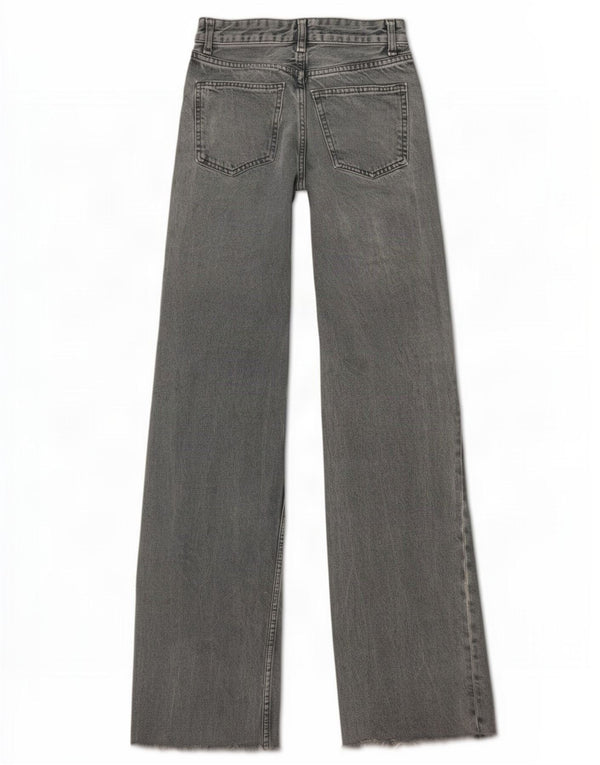 Zara Jean taille haute jambe large pour femme EU 34 2XS W24 L32 Gris