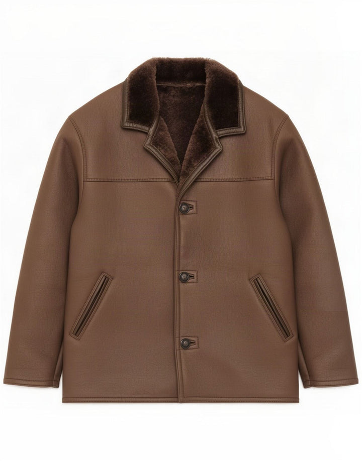 Marester Manteau en peau de mouton pour femme UK 14 Large Marron