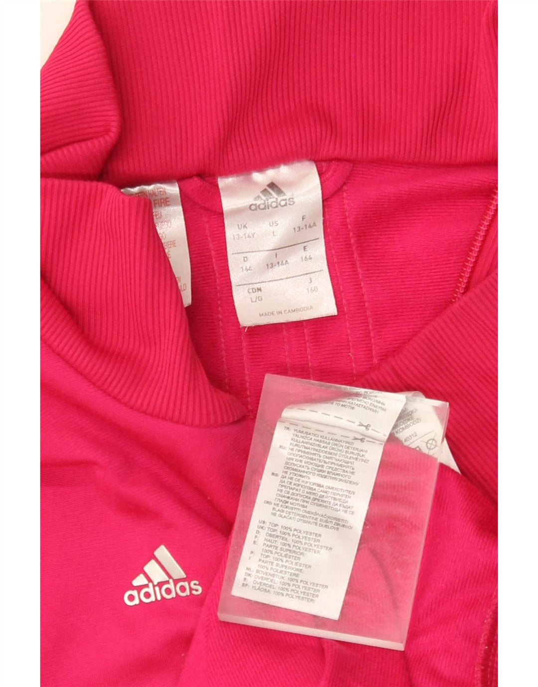 ADIDAS Veste de Survêtement Graphique Fille 13-14 ans Rose Polyester