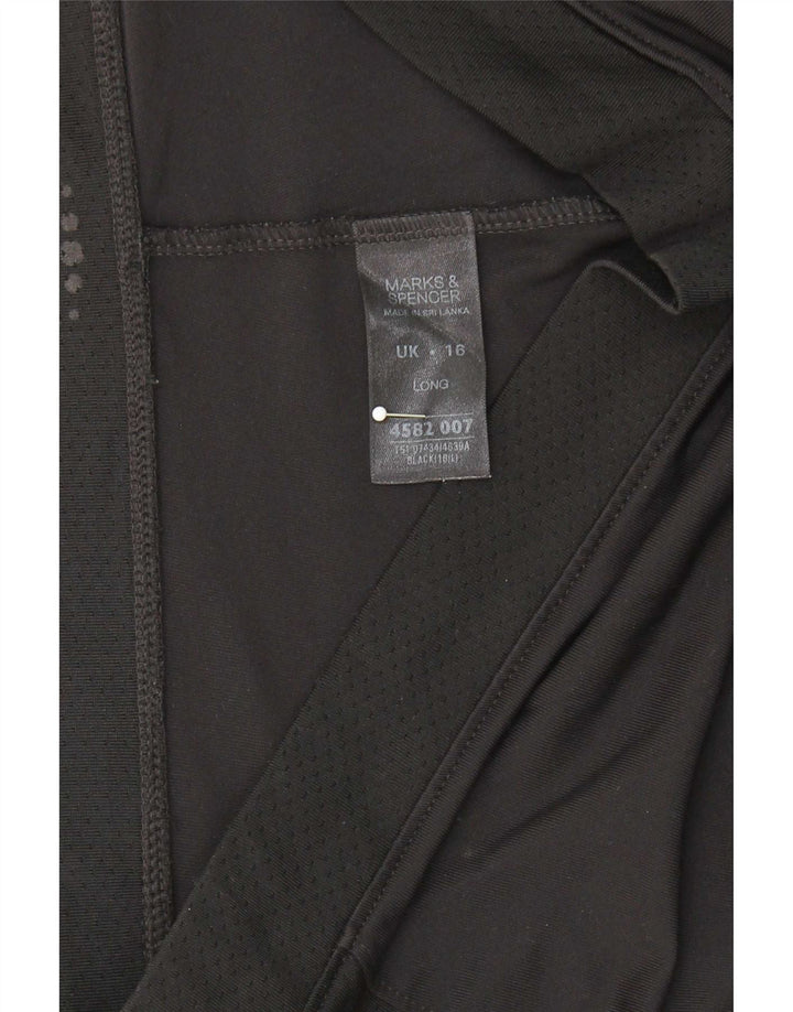 Marks & Spencer Pantalon de survêtement pour femme UK 16 Large Noir Polyester
