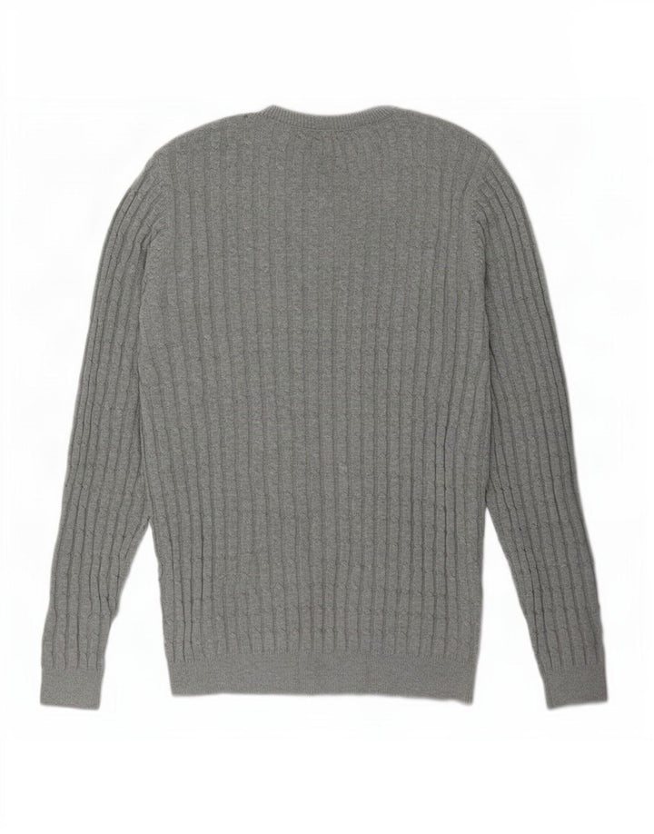 Jack Wills Pull à col rond pour homme en coton gris Taille L