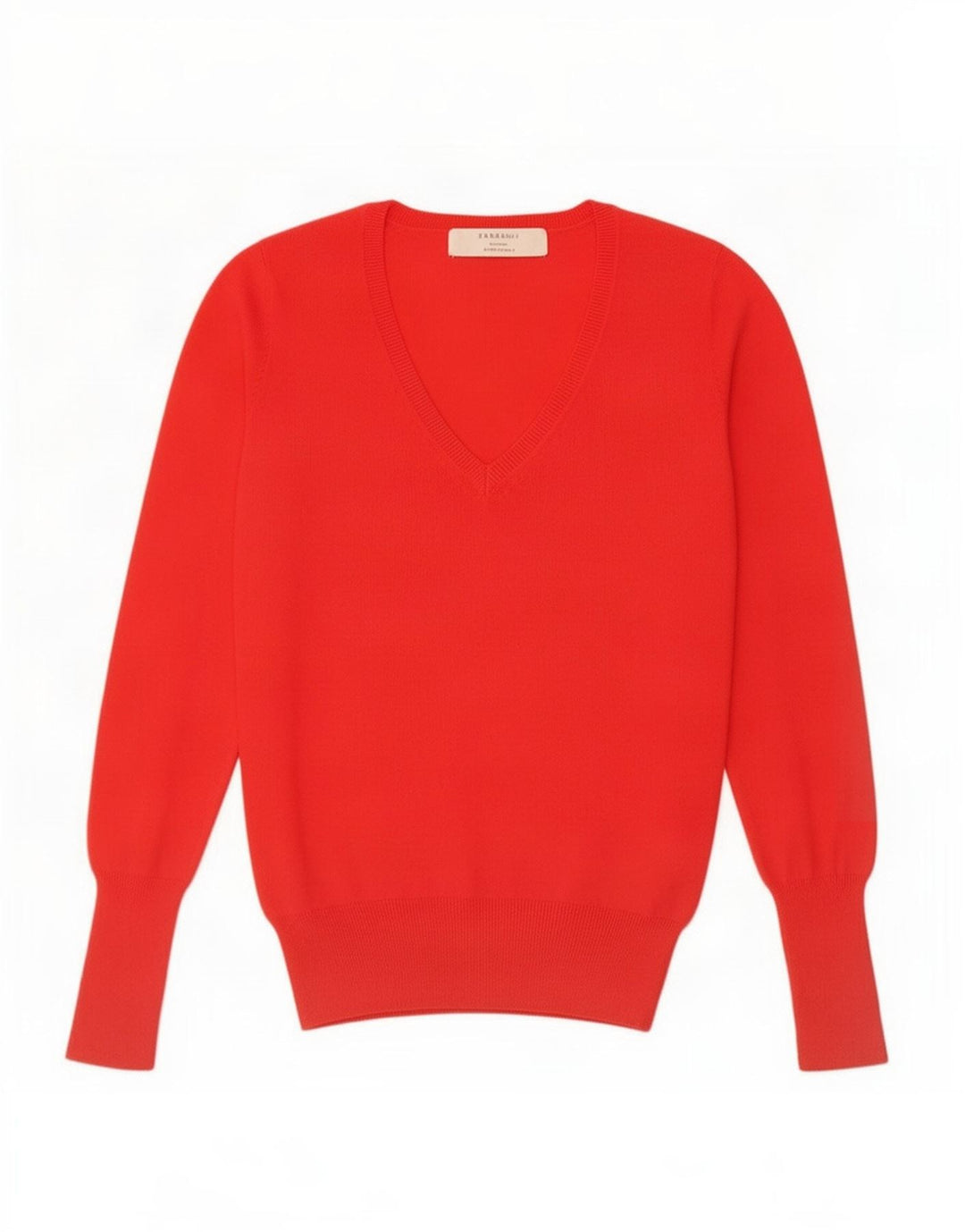 Zara Pull col V pour femme UK 12 Rouge moyen