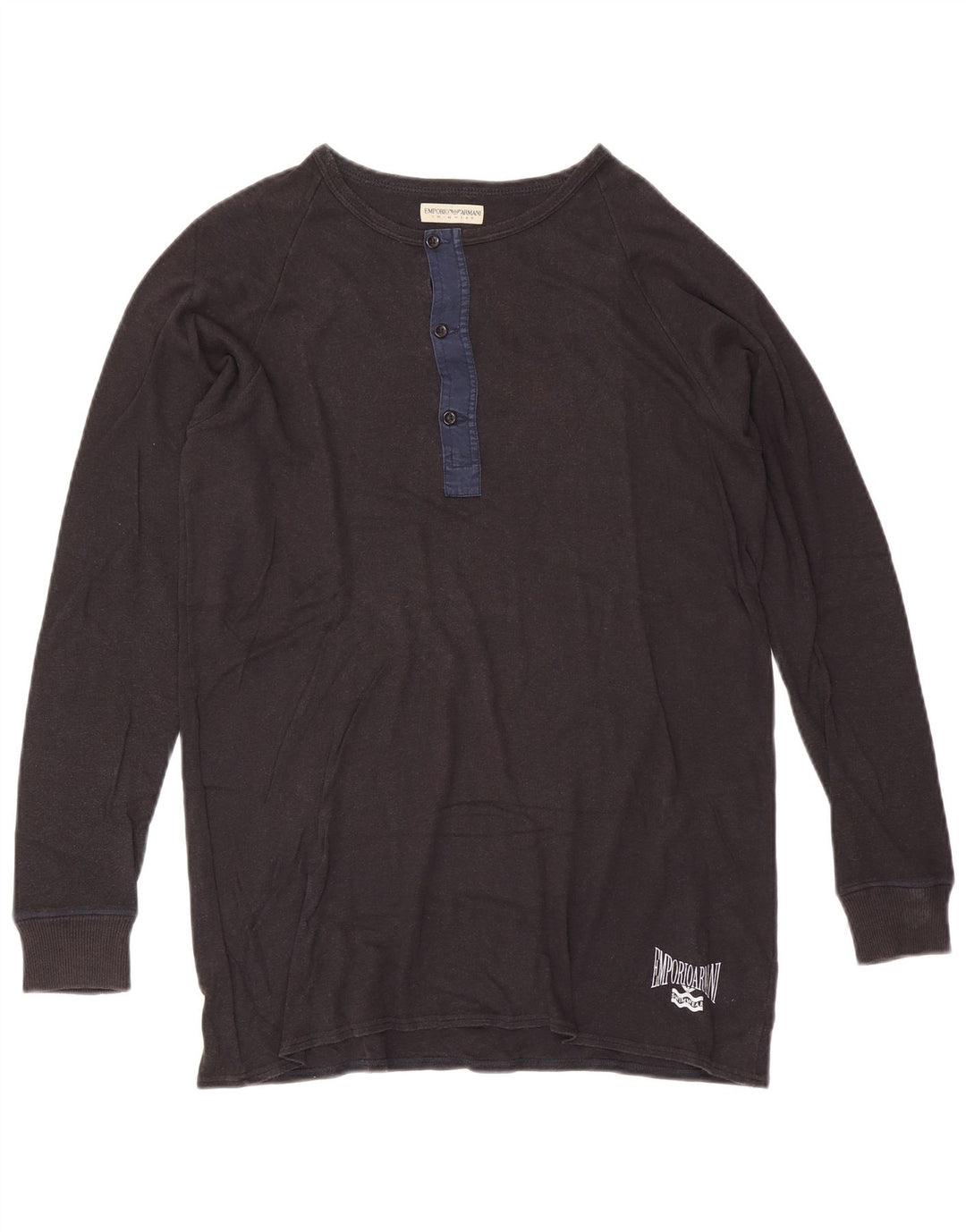 Armani Exchange Haut graphique à manches longues pour hommes, grand coton gris