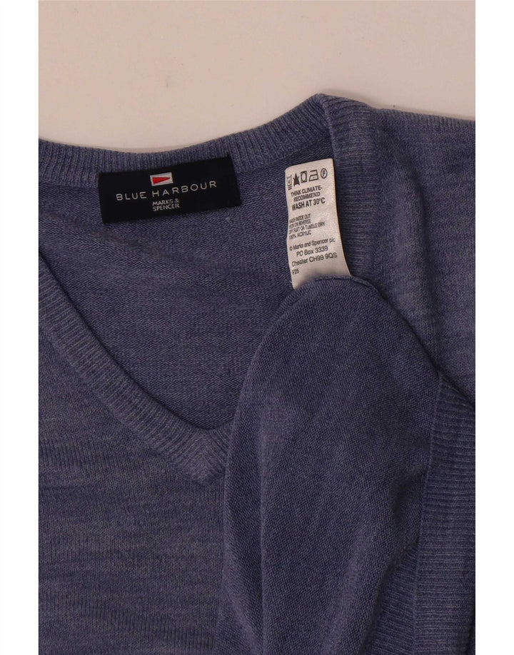 Marks & Spencer Pull Blue Harbor Col V Homme Bleu Moyen Moucheté
