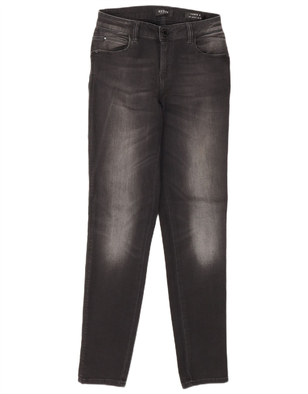 Guess Femme Curvy X Jean Skinny Taille Mi-haute W25 L30 Gris