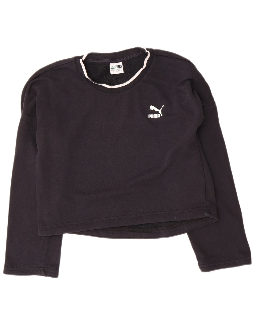 Puma Sweat-shirt court surdimensionné pour femme UK 10 Petit Noir