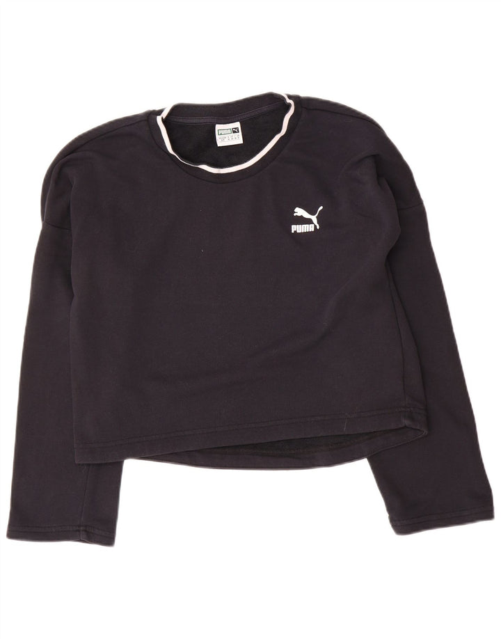 Puma Sweat-shirt court surdimensionné pour femme UK 10 Petit Noir