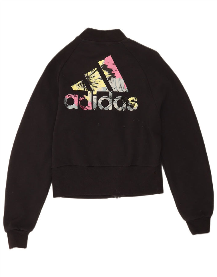 Adidas Veste de survêtement surdimensionnée graphique pour femme UK 0/2 2XS Noir