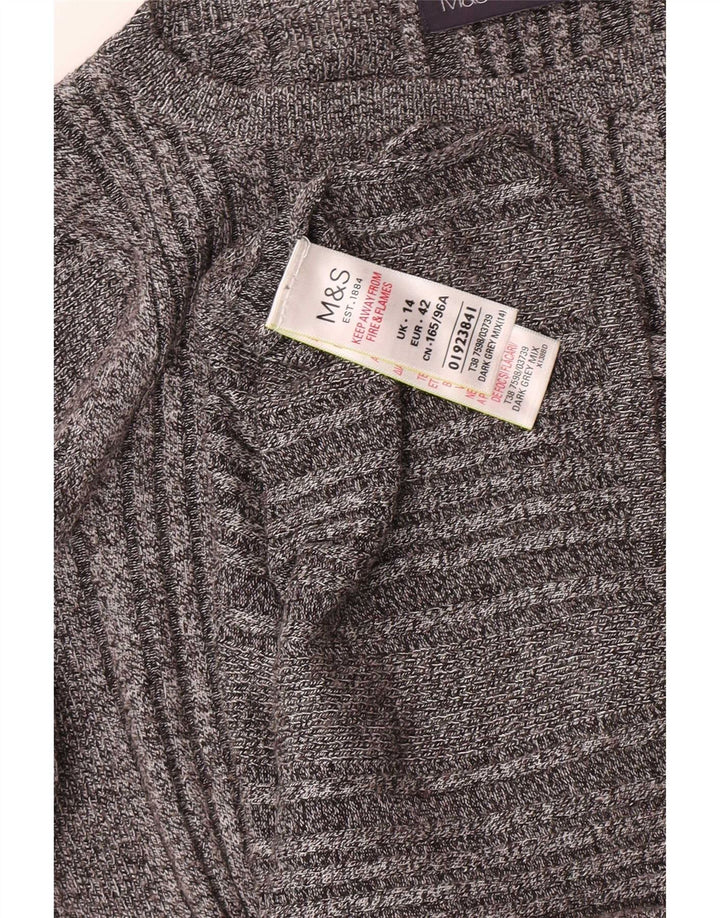 Marks & Spencer Haut à manches longues pour femme UK 44 Viscose rayé gris moyen