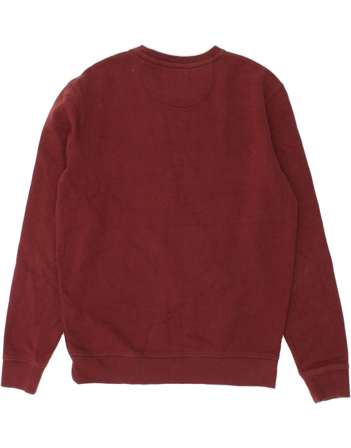JACK WILLS Mens Graphic Sweatshirt Jumper Medium Burgundy Cotton Vintage Jack Wills and Second-Hand Jack Wills from Messina Hembry 