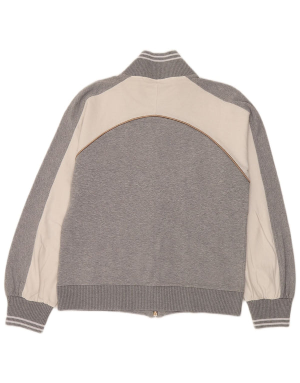 Sportmax Veste de survêtement pour femme UK 14 Large Gris Colorblock Sports