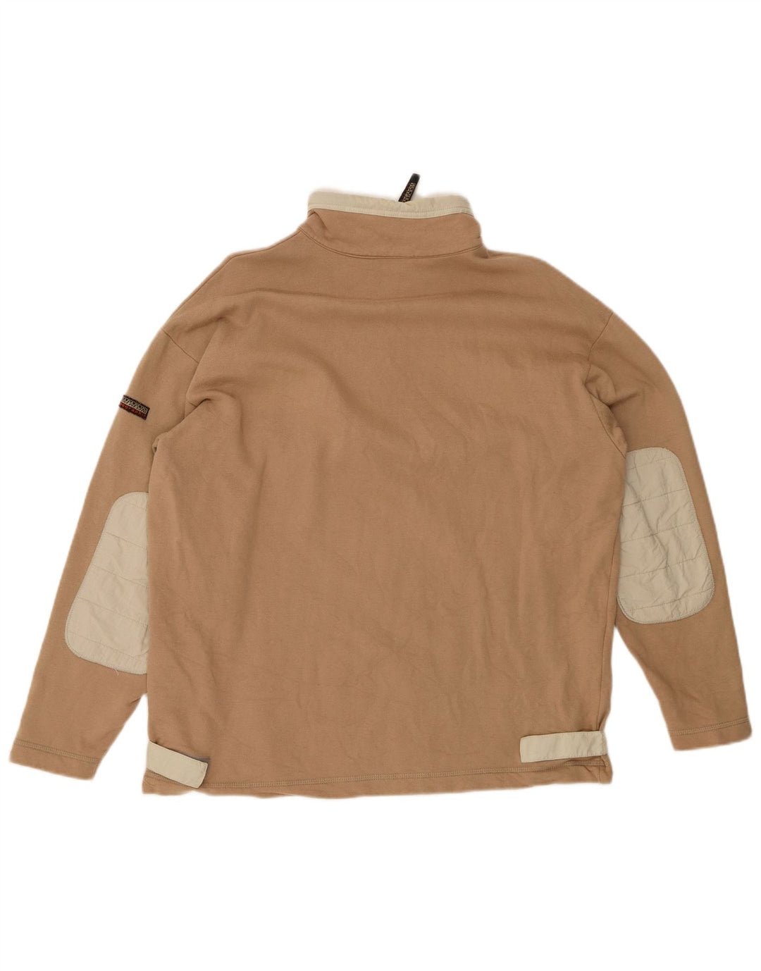 NAPAPIJRI Sweat-shirt graphique à col zippé pour homme en coton beige moyen