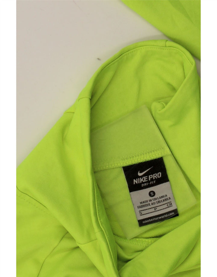 Nike Dri Fit Haut à manches longues avec col zippé pour femme UK 8 Petit Vert