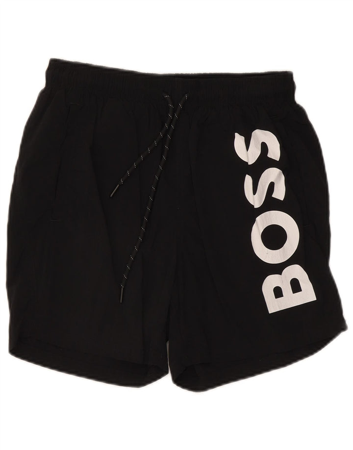 Hugo Boss Short de bain graphique Small Noir Polyamide Homme
