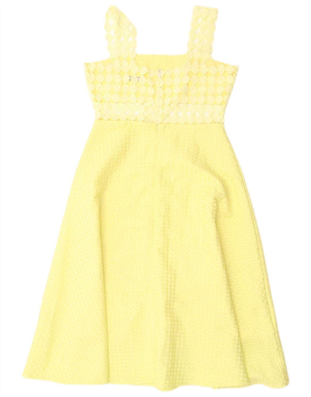 Paperlace Robe trapèze sans manches pour femme UK 42 Polyester jaune moyen
