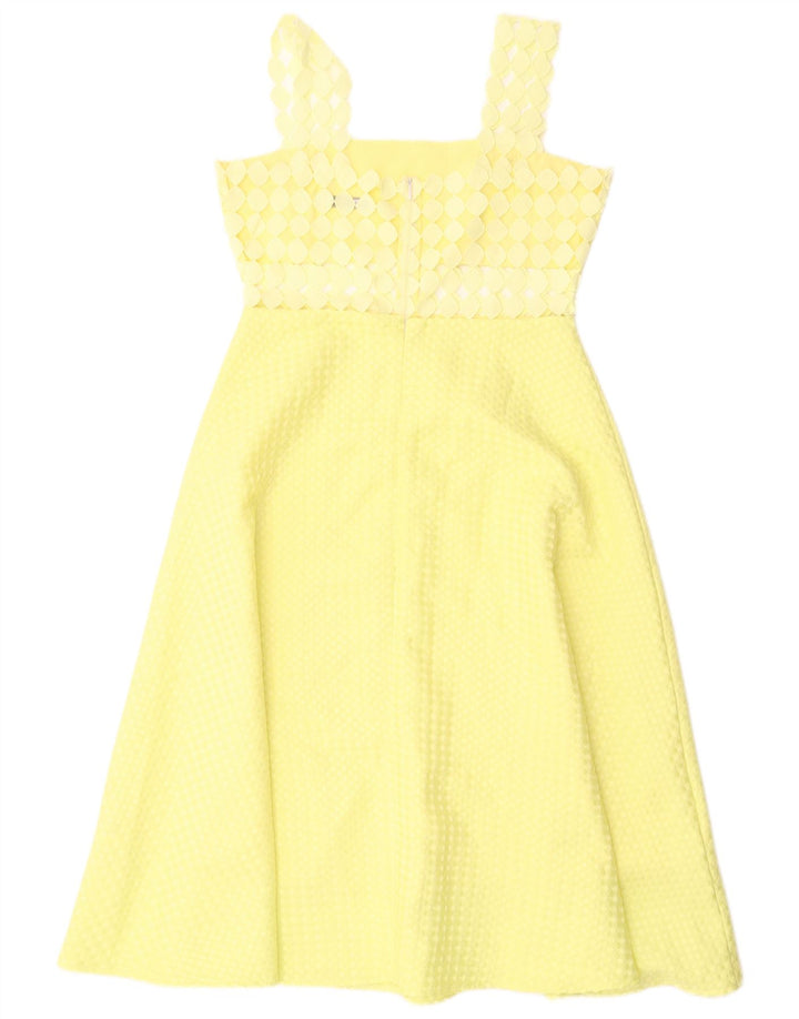 Paperlace Robe trapèze sans manches pour femme UK 42 Polyester jaune moyen